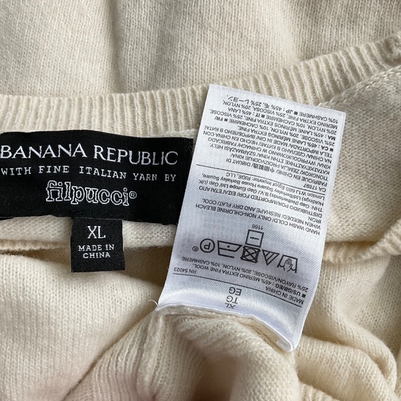 Men’s Banana Republic Sweater Merino Wool Cashmere Ivory (XL) - Picture 5 of 6